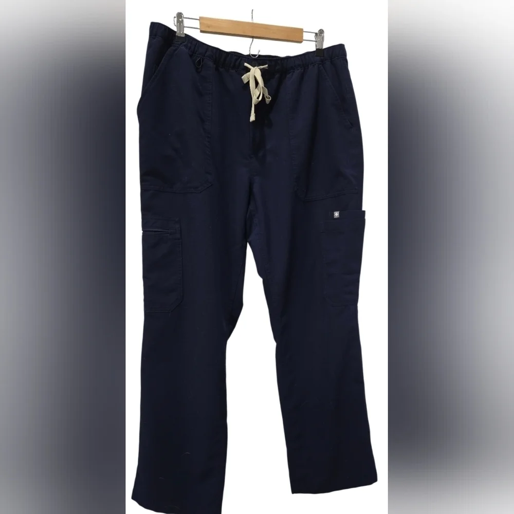 Figs Cairo Cargo Navy Blue Scrub Pants, XL